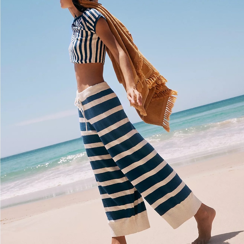 Free People Roberta Sweater Set - Blue/Ivory